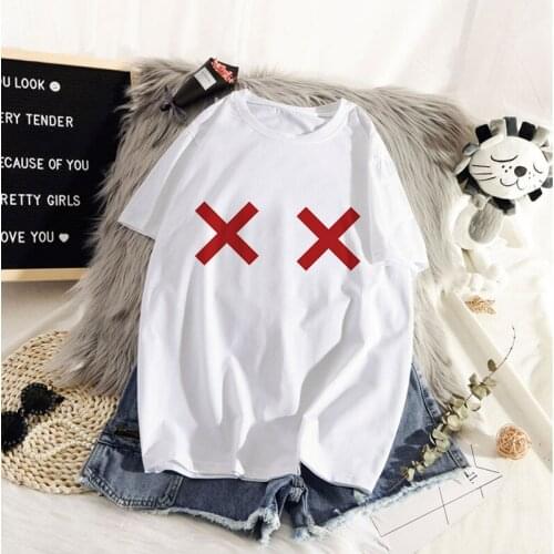 Fashion XX and Love Feature T Shirt Women Lovely Print Short Sleeved O-neck T-shirt Vintage Vogue Ullzang Tshirt Harajuku Tops
