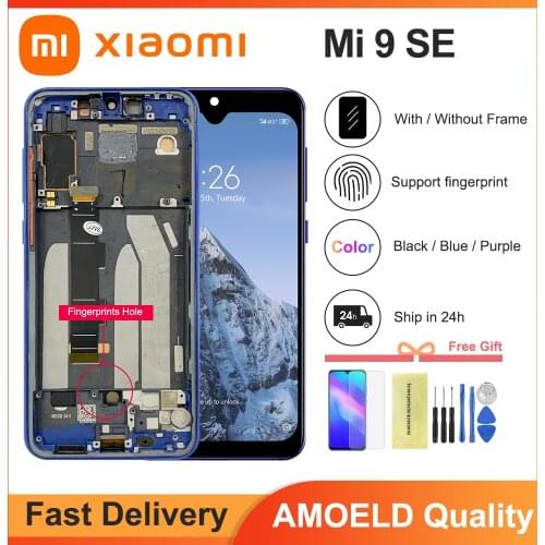 100% Test Super AMOLED Display with frame for Xiaomi MI 9 SE Mi9 SE LCD Touch Screen Digitizer Assembly for MI 9SE Display