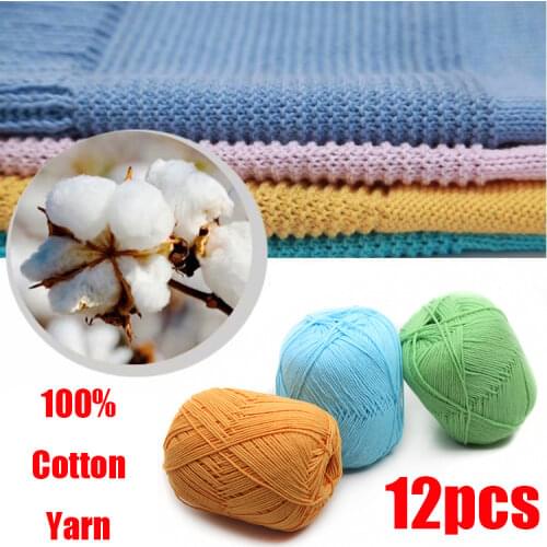 5pcs 100% Cotton Hand Knitting Yarn Organic Combed Yarn for Knitting Washable Suggest Crochet Needle No. 2
