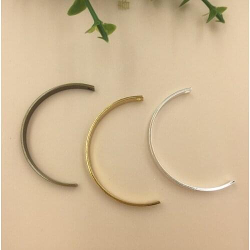 20 PCS 41*4mm Metal Copper Curved Bend Pendant Charms 5 Colors Plated Earrings Accessories For Jewelry Making