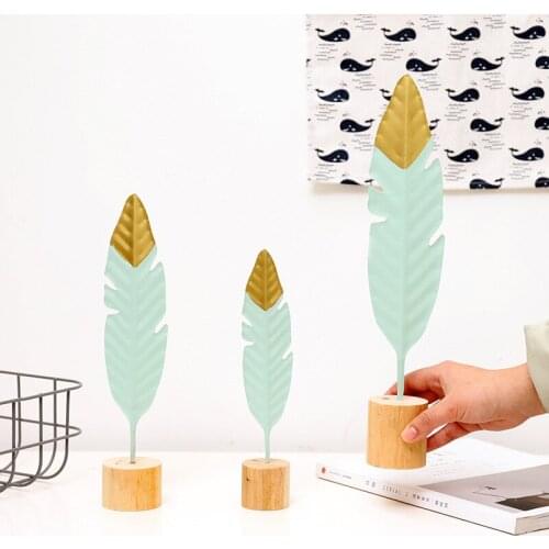 3pcs/Lot Modern Home Office Decoration Accessories Handmade Jewelry Iron Crafts Feather Creative Gift Bedroom Decoration ZPJ084