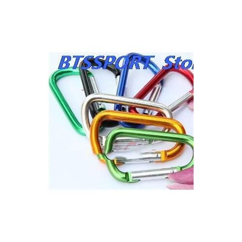 5PCS/set Aluminium Alloy Safety Buckle Keychain Climbing Button Carabiner Camping Hiking Hook Outdoor Sports Color Random