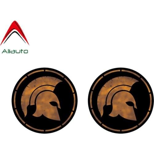 Aliauto 2 X Personality Car Sticker Spartan Warrior Circle Reflective Waterproof Automobile Motorcycle Parts PVC,8cm*8cm