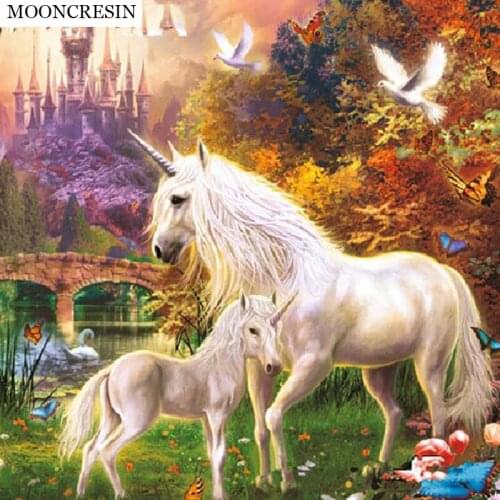Diy Diamond Embroidery Animal Unicorn 5D Diamond Painting Cross Stitch Full Square Rhinestone 3D Mosaic Needlework Home Decor