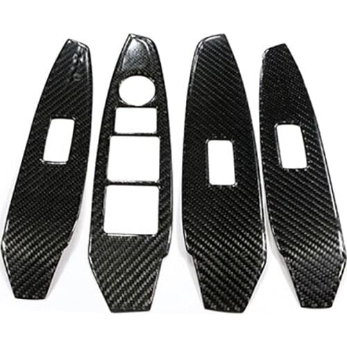 AU04 -Car Carbon Fiber Door Window Switch Lift Button Switch Panel Cover Trim Decor for Mazda CX5 CX-5 2015 2016 Accessories