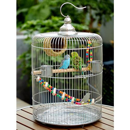 Large Stainless Steel Bird Cage Parrot Metal Houses Outdoor Birds Cage Travel Toy Jaula Pajaro Grande Bird Accessories DL60NL