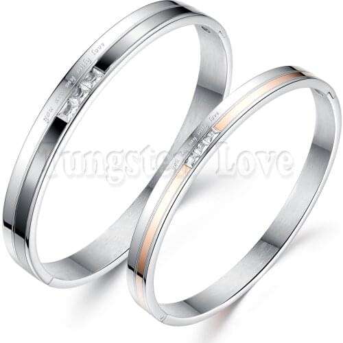 You are my olny love Stainless Steel Promise Bracelets Bangles with CZ stone For Couple Men Women Valentines Day Gift pulseras