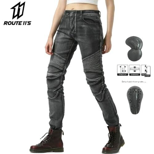 Black Motorcycle Pants Women Moto Jeans Wearable Riding Racing Touring Motorbike Trousers Motocross Pants Pantalon Moto Pants