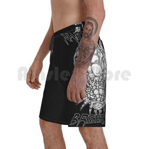 Deep Rock Galactic : Naedocyte Breeder Beach Shorts Men Beach Pants Swimwear Deep Galactic Mining Linework Black