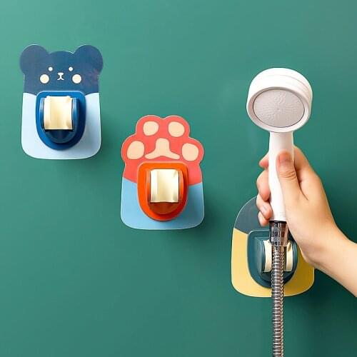 360° Shower Head Holder Cartoon Bathroom Punch-Free Shower Bracket Base Adjustable Self-Adhesive Shower Nozzle Bracket