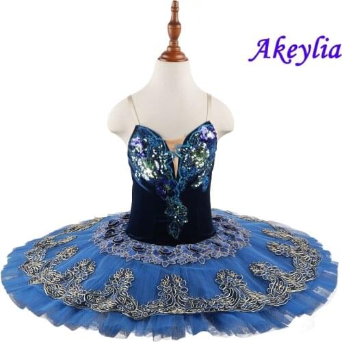 Child Royal blue tutu Ballet performance Tutu practice for Women Classical Pancake Tutu skirt Costume Dress for girls 20002