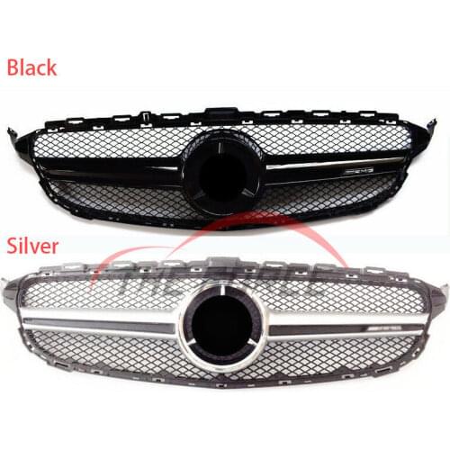 For Mercedes Benz C Class W205 4Door 2015 2016 2017 2018 AMG-Type Front&Lower Mesh Grille