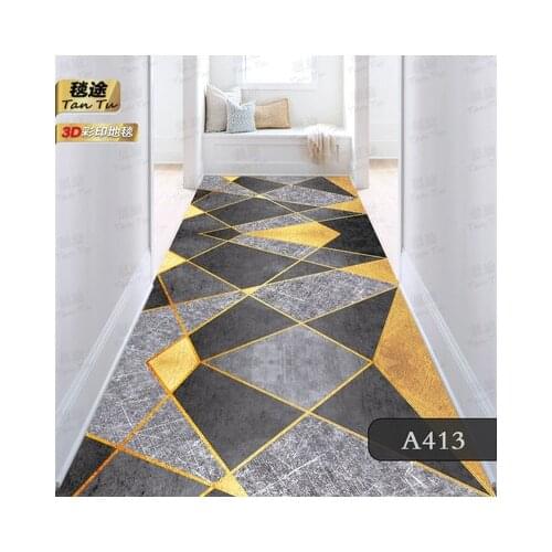 Geometric carpet 3D cutting floor mat entrance corridor corridor corridor staircase strip household carpet Hotel
