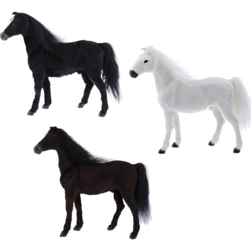 1:6 Scale Simulation The Blood-Horse Figures, Plush Standing Horse Stuffed Animals Model Figurine Toy Home Office Decor