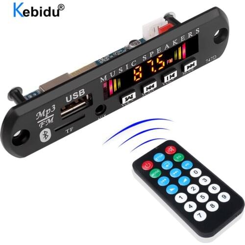 Kebidu 12V Bluetooth MP3 WMA Decoder Board Audio USB TF AUX FM Radio Module Wireless MP3 Player Car Kit With Remote Control