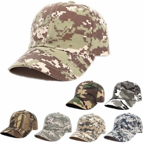 Camouflage Velcro Outdoor Dad Hat Motion Sun Protection Summer Shading Cotton Adjustable Men Baseball Cap Peaked Cap
