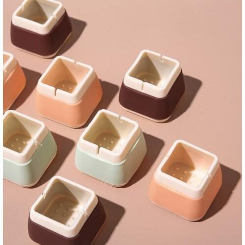 Chair Leg Caps Furniture Feet Protective Case Silicone Solid Wood Wear Pad Mute Round/Square Wear-resistant Stool Foot Cover