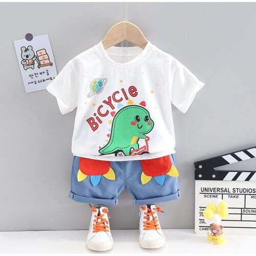 Summer High Quality Kids Clothing Sets Cartoon Print Children Clothing Casual Baby Boys Clothes T-Shirt+Shorts 2 Pcs Boy Clothes
