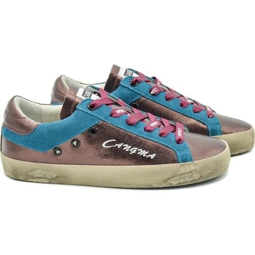 CANGMA Luxury Brand Italy Men Casual Shoes Winered Blue Low Petent Leather Sneakers Vintage Shoe Male 2021