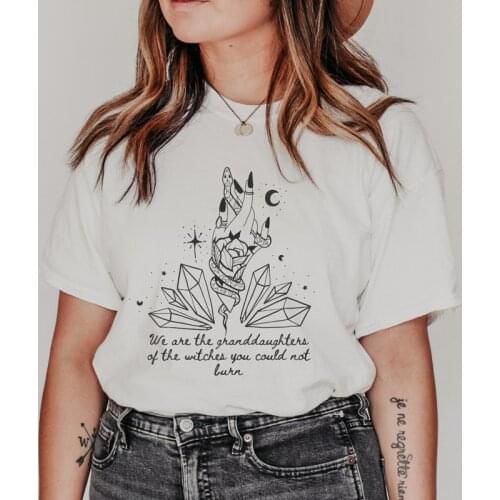 We Are The Granddaughters Of The Witches You Could Not Burn T-shirt Aesthetic Witchy Woman Halloween Tshirt Tops