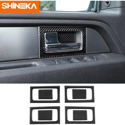 For Ford F150 Raptor 2009-2014 Carbon Fiber Sticker Car Inner Door Handle Bowl Decoration Cover Accessories For Ford F150 Raptor