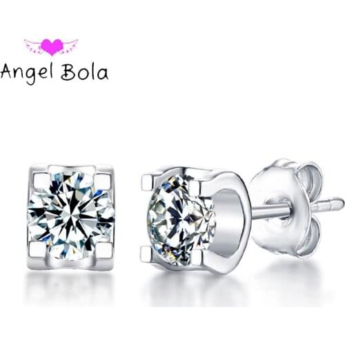 New Arrival 1Carat Moissanite Gemstone Stud Earrings for Women Solid 925 Sterling Silver D Color GRA Fine Jewelry prasiolite