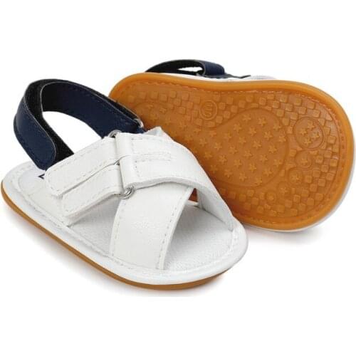 New Summer Newborn Kids Baby Shoes Infant Toddler Buckle First Walkers Cross Beach Rubber Soled Shoe Prewalkers