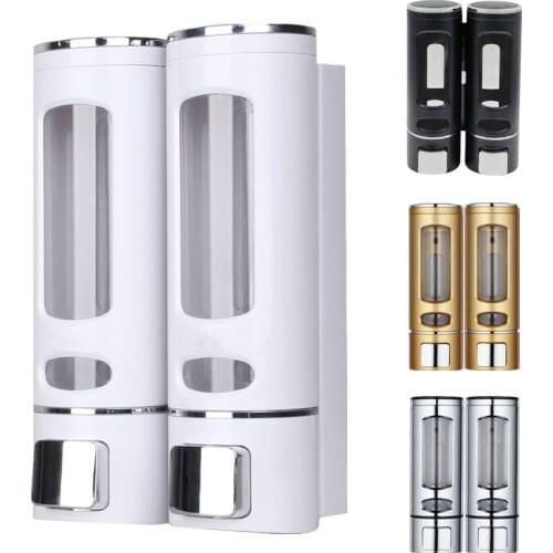 Single/Double 400ml Soap Dispenser Wall-mount Shower Bath Shampoo Dispenser Liquid Soap Container Bathroom Washroom Accessories