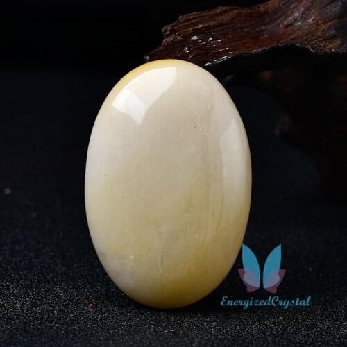 Sri Lanka Yellow Topaz Palm Stone Quartz Healing Crystal Massage SPA Relaxation