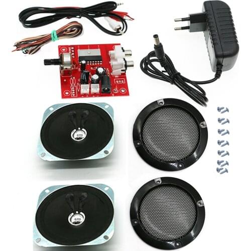HIVI Stereo Amplifier Board Power Adapter + 4 Inch Speaker Grille Home Simple Audio Slot Game Cabinet Arcade Kit DIY