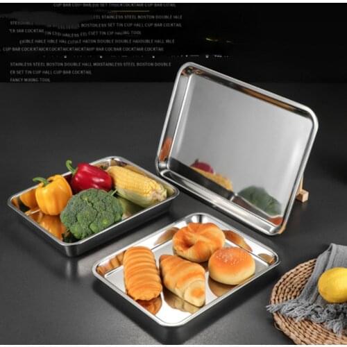 High Quality Stainless Steel Tray Bread Cake Bake Tray Bake Tray Oven Restaurant Tray Meat Tray Rectangular DIY Tools Durable