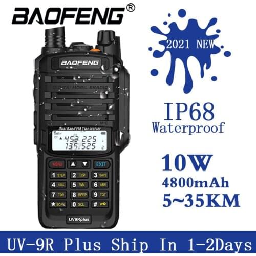2021 Baofeng UV-9R Plus Portable Walkie Talkie 10W High Power IP67 Waterproof Dual Band Two Way CB Ham UV 9R Plus Hunting Radio