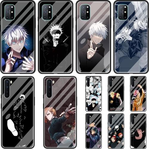 Anime jujutsu kaisen Luxury Phone Case For OnePlus 8 Nord 5G 8T 7 7T Pro Z Tempered Glass Shell Fundas Back Coque Cover
