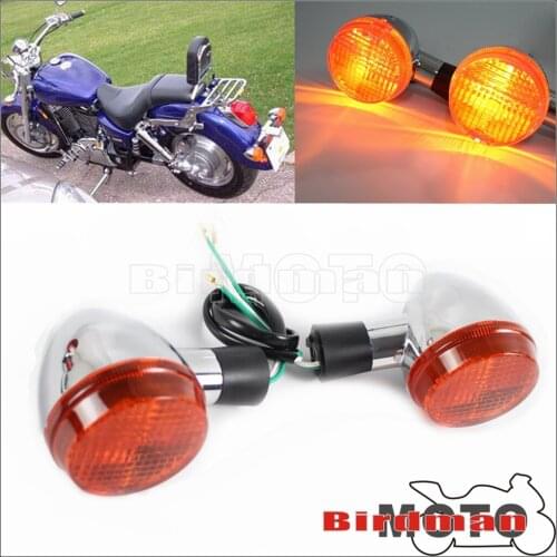 2pcs Motorcycle Fornt Turn Indicator Signal Lamp E13 11V 21W Amber Brake Blinkers Light For Honda Shadow 400 750 VT750 04-07