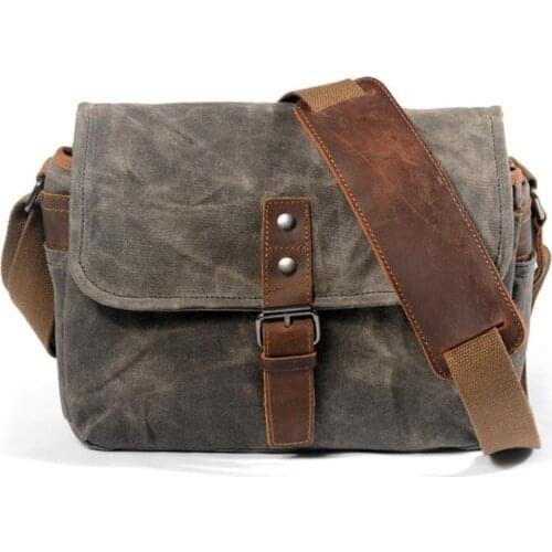 Retro Waterproof Camera Bag Photography Packages Dslr Shoulder Sling Case For Sony Nikon Canon Canvas Mini Single Messenger Men