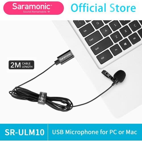 New ULM10 Saramonic Omnidirectional Lavalier Microphone with Standard USB Output to Computers Professional Video Microphone