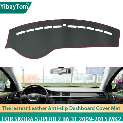 High Rank Durable Excellent PU Leather Dashboard Anit-slip Anti-UV Protective mat For Skoda Superb 2 B6 3T 2009-2015 MK2