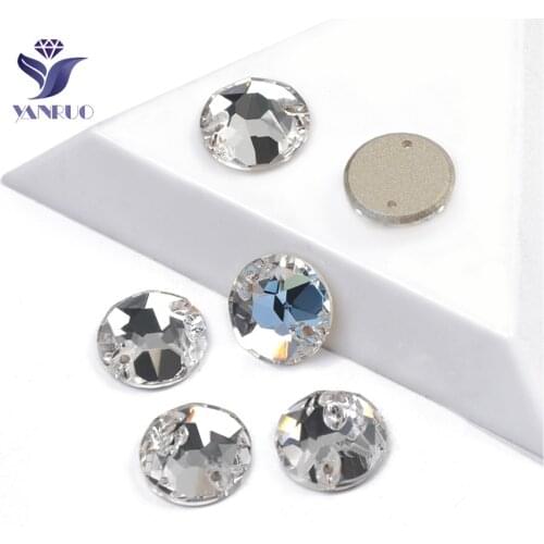 YANRUO 3288 All Sizes Crystal Clear Glitter Gems Handicraft Sew On Stones DIY Strass Flat Back Rhinestones For Needlework