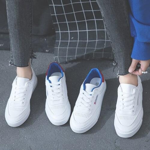 Womens Vulcanize Shoes Sneakers Women White Platform Sneakers PU Leather Shoes Ladies Thick Sole Flats Zapatillas Mujer U20-40