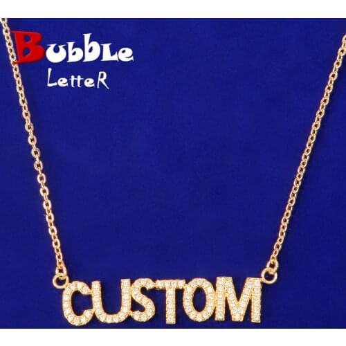 Custom Name Tennis Pendant Gold Color Women Hip Hop Jewelry