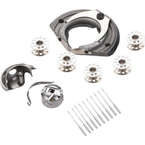 1 Set Metal Anti-Skip Stitch Spare Parts Old Household Domestic Sewing Machine Parts Bobbin Case Horn Slices Needle Shuttle Race