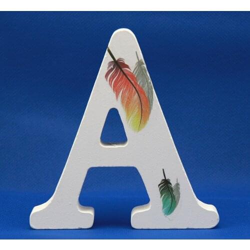 1 Piece 10X10 Cm Handmade Animal Shape Wedding Feather Wooden Letters Decoration Letters Word Letter DIY Name Design Crafts