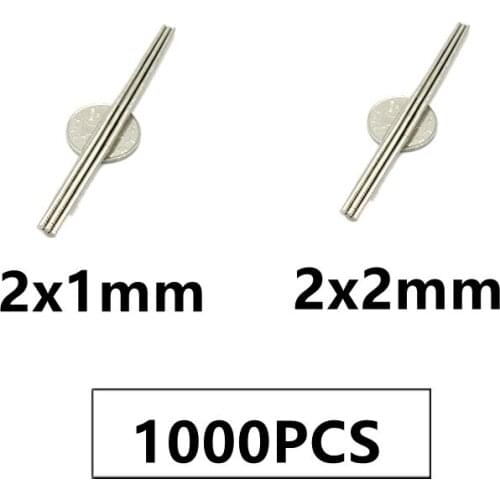 1000PCS/LOT NdFeB Magnet 2*1 2*2 N35 Disc MAGNET 2x1 2x2 Round Speaker magnets 2mm x 1mm 2mmx2mm