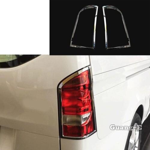 High Quality For Mercedes Benz Vito W447 2017 2018 2019 Car Rear Back Light Lamp Detector Frame Stick Cover Trim Switch 2pcs