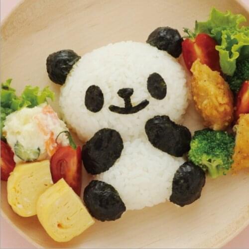 4 pcs sushi mold Rice Ball Molds Sushi Panda Maker Mould Spoon Kitchen Cooking Utensil Tools Set Kitchen Accessories