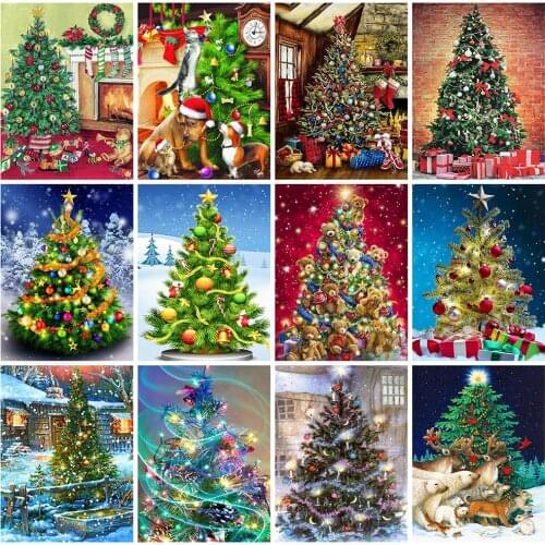 5D Diamond Painting Christmas Tree Diamond Embroidery Cartoon Kits Mosaic Cross Stitch Handmade Gift