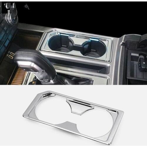 ABS Chrome Car Water Cup Holder Panel Overlay Cover Trim For Ford F150 2015-2020