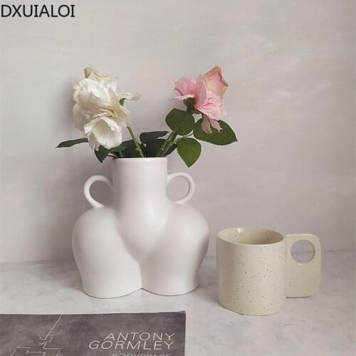 Abstract Ceramic Vase Decoration Human Body Sculpture Modern Handicraft Character Modeling Flower Arrangement Hydroponic Vase