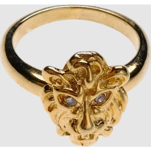 Amorita boutique vintage gold color lion head ring