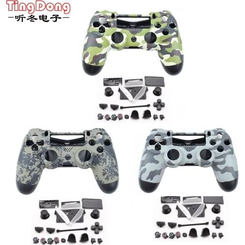 PS4 Full Housing Controller Shell Case Cover Mod Kit buttons For Playstation 4 Dualshock 4 PS 4 V1 Replacement Camouflage Camo
